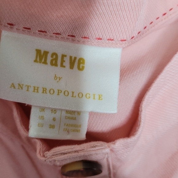 Maeve By Anthropologie Peach Button Down Top Size 6 - Picture 8 of 13